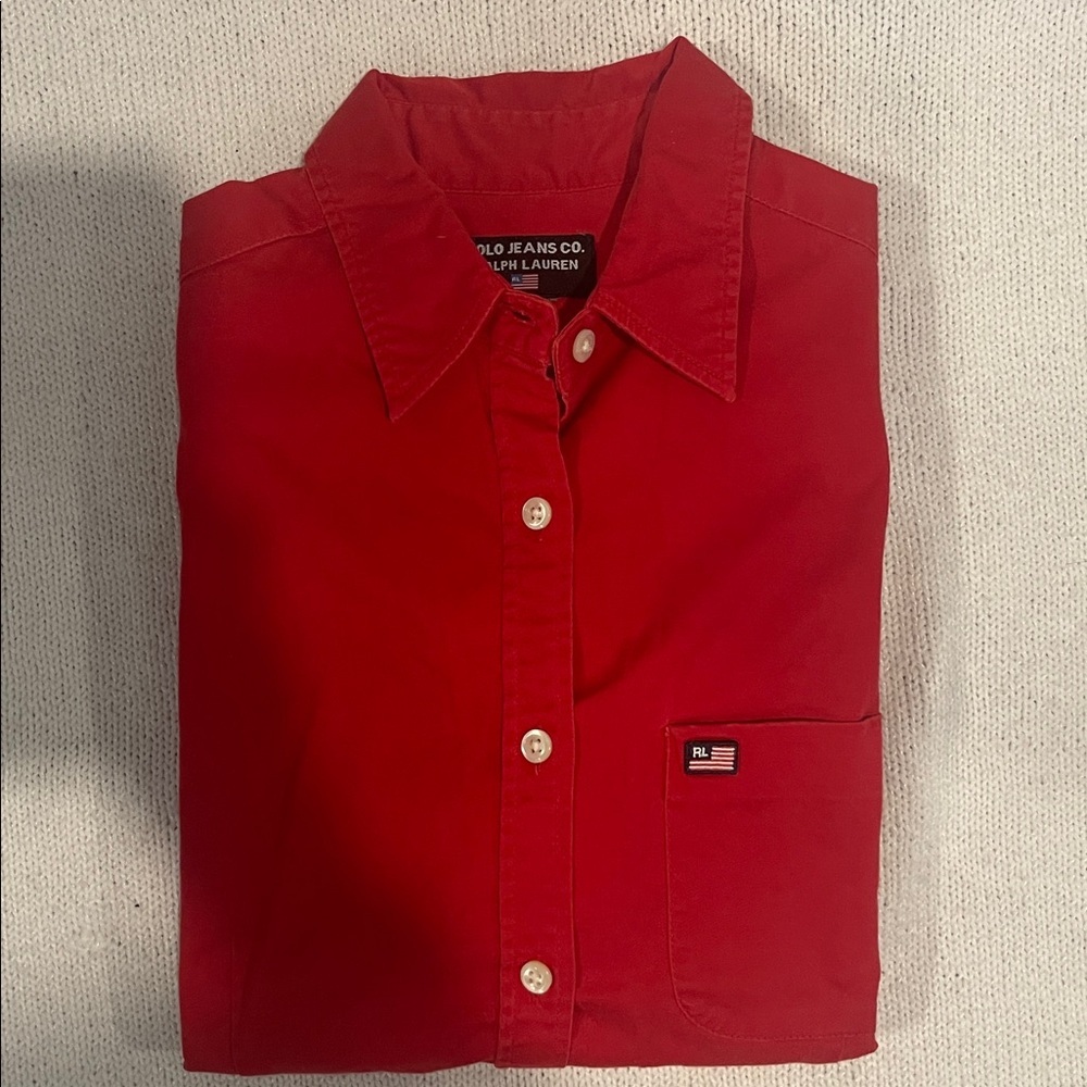 Polo by Ralph Lauren shirt Red Button Down women XS